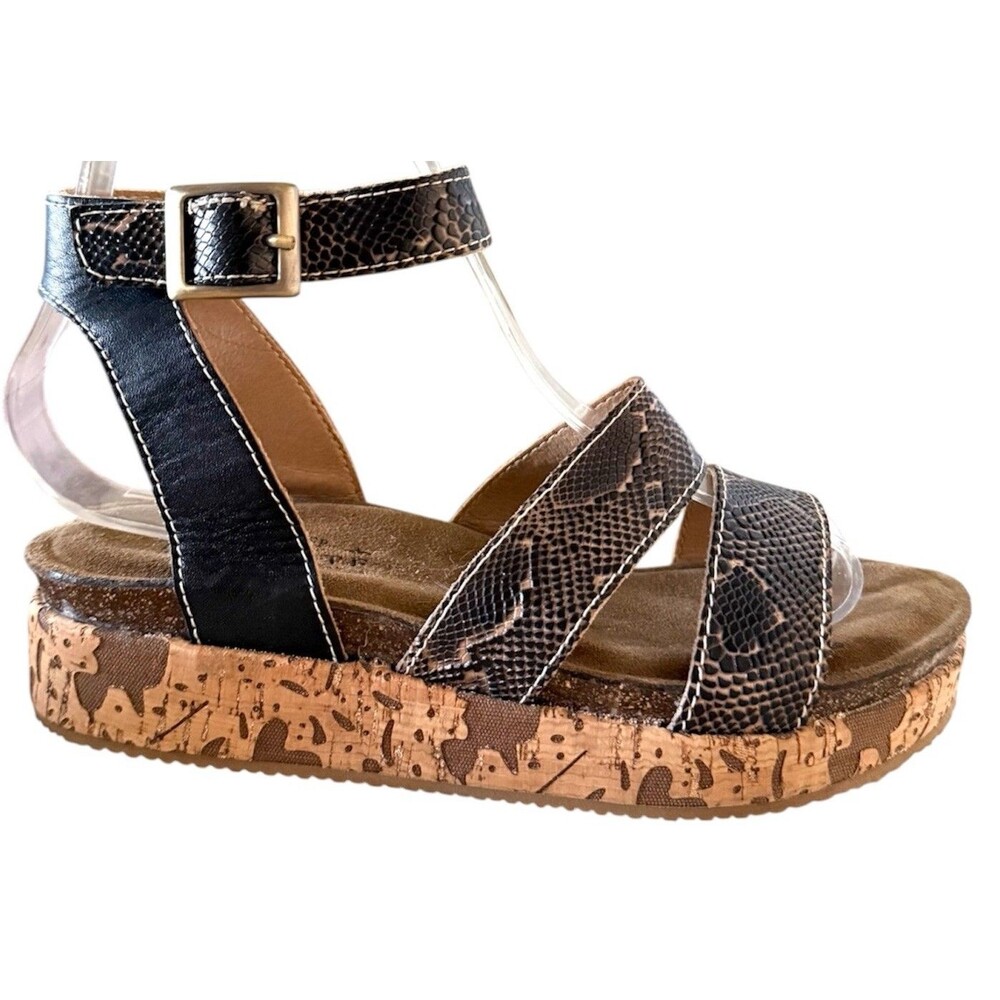 LArtiste By Spring Step Christina Ankle Strap Leather Sandals Size 7 Eu 37